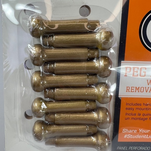 11" x 14" Equip Your Space White Pegboard With 10 Removable Gold Pegs Organize - Picture 5 of 16